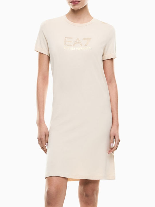 Summer Mini T-Shirt Dress Beige
