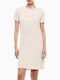 Summer Mini T-Shirt Dress Beige