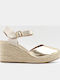 Women's Summer Platforms In Gold Espadrille Style
