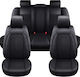 Autositzbezüge Set Universal Stoff Eco Leder Vorne Hinten Schwarze