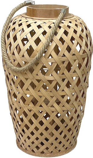Marhome Laterne Korbweide Braun 29x29x49cm