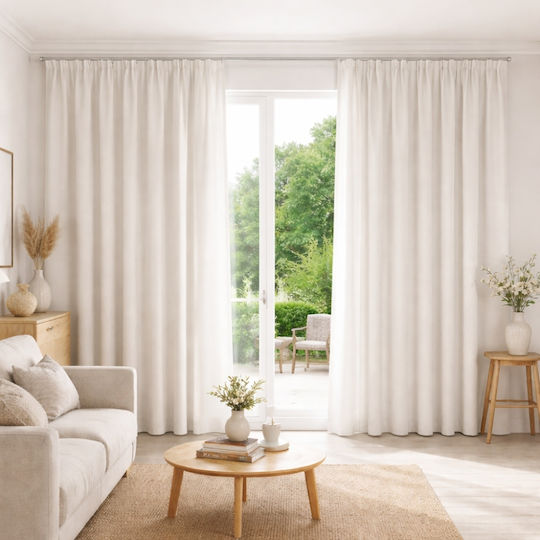 My Home Luxury Пердета за Прозорец с Плик с Писалка Екрю 280x270 см