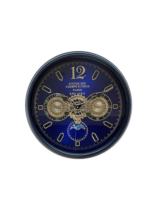 Zaros Zaros Wall Clock Metallic Blue Ø50cm