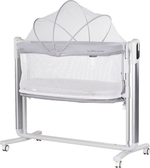 Chipolino Babywiege mit Matratze und Rädern Grau