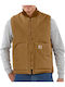 Firm Sleeveless Puffer Jacket Waterproof and Windproof Brown