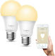 TP-LINK Smart Bulbs Tapo L510E v3.2 LED 8.7W for E27 Socket Warm White 806lm Dimmable 2 Pieces