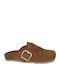 Damen Hausschuhe Braun Wildleder