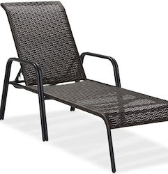 Vedema Garten- und Pool-Liegestuhl Aluminium Schwarz 200x68x52cm