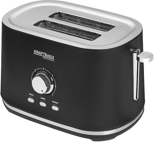 Kraft & Dele Toaster 2 Schlitze 1000W Schwarze