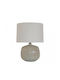 Zaros Ceramic Table Lamp with White Shade and Beige Base