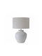 Zaros Ceramic Table Lamp with White Shade and Base