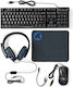Nedis GCK51110BKUS Gaming Keyboard Set with Illuminated Keys & Mouse (English US) Mouse and LED Backlit Headset