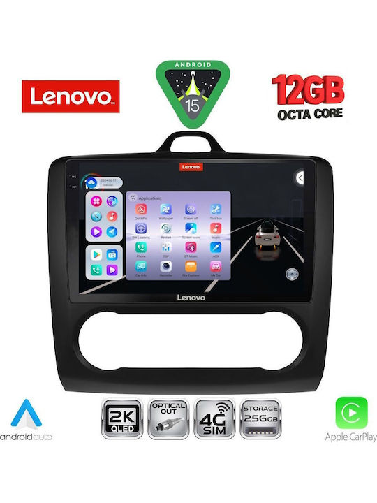 Lenovo Car Audio System for Ford Focus 2005-2012 with Clima (Bluetooth/USB/WiFi/GPS/Apple CarPlay/Android Auto) with 9" Touch Screen