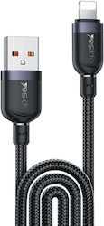 Yesido Плетен USB-A към Lightning Кабел 12W Черен 3м Yesido Плетен USB-A към Lightning Кабел 12W Черен 3м