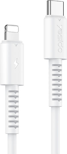 Yesido USB-C to Lightning Cable 20W Λευκό 1m