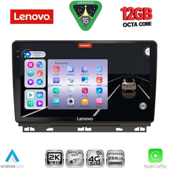 Lenovo Ηχοσύστημα Αυτοκινήτου για Renault Clio / Captur 2019 (Bluetooth/USB/WiFi/GPS/Apple-Carplay/Android-Auto) με Οθόνη Αφής 9"