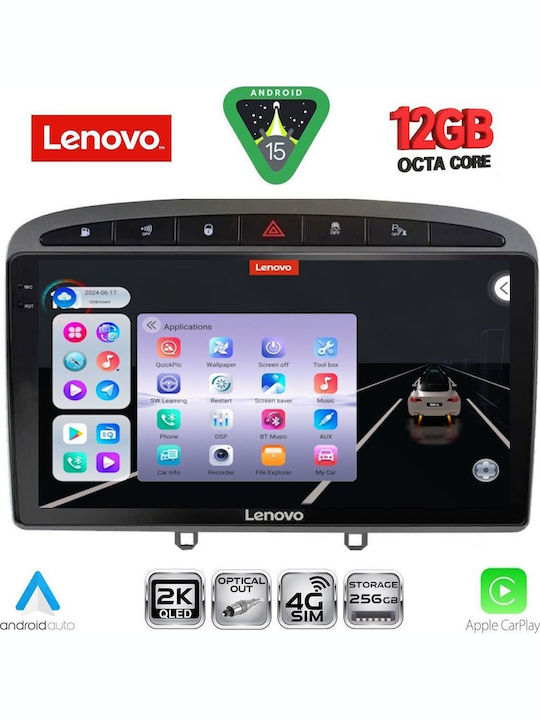 Lenovo Car Audio System for Peugeot 308 / RCZ 2007-2012 Bluetooth USB WiFi GPS Apple CarPlay Android Auto with 9" Touch Screen