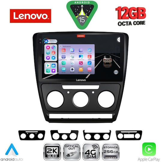 Lenovo Car Audio System for Skoda Octavia 2005-2012 with Clima Bluetooth USB WiFi GPS Apple CarPlay Android Auto with 10" Touch Screen