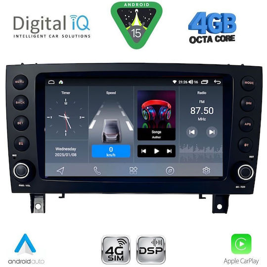 Digital IQ Ηχοσύστημα Αυτοκινήτου για Mercedes-Benz SLK 2004-2010 (Bluetooth/USB/WiFi/GPS/Apple-Carplay/Android-Auto) με Οθόνη Αφής 8"