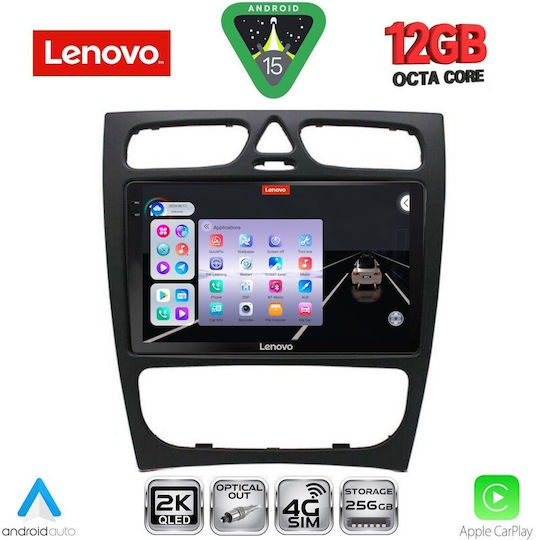 Lenovo Car Audio System for Mercedes-Benz C Class 1999-2004 (Bluetooth/USB/WiFi/GPS/Apple CarPlay/Android Auto) with 9" Touch Screen
