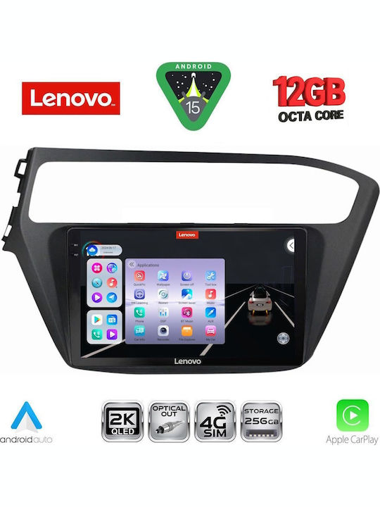 Lenovo Car Audio System for Hyundai i20 2018-2021 Bluetooth USB WiFi GPS Apple CarPlay Android Auto with 9" Touch Screen