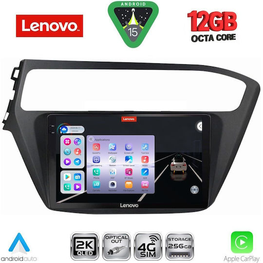 Lenovo Car Audio System for Hyundai i20 2018-2021 Bluetooth USB WiFi GPS Apple CarPlay Android Auto with 9" Touch Screen