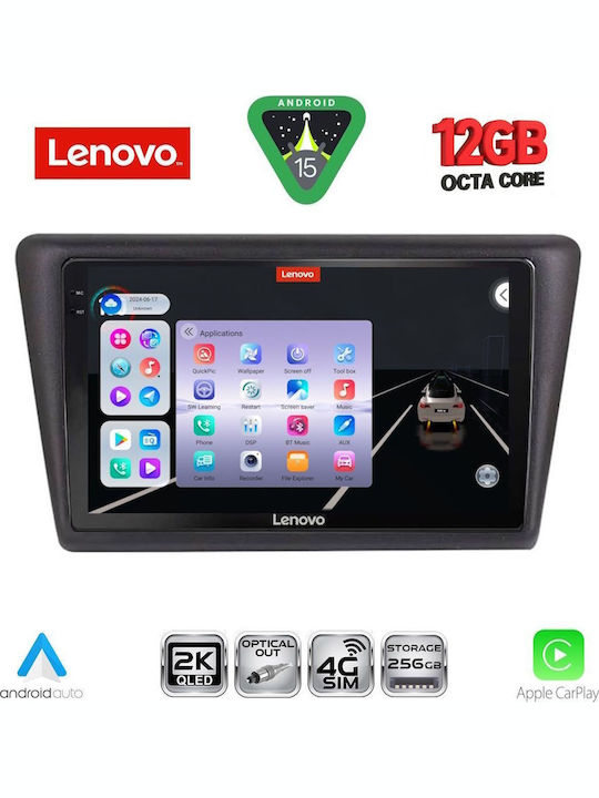 Lenovo Car Audio System for Skoda Rapid 2014-2019 with Clima (Bluetooth/USB/WiFi/GPS/Apple CarPlay/Android Auto) with 9" Touch Screen