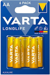 Varta Longlife Alkaline-Batterien AA 1,5V 6er Pack