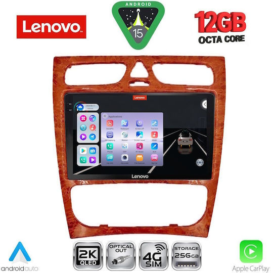 Lenovo Ηχοσύστημα Αυτοκινήτου για Mercedes-Benz C Class Nissan Cherry 1999-2004 (Bluetooth/USB/WiFi/GPS/Apple-Carplay/Android-Auto) με Οθόνη Αφής 9"