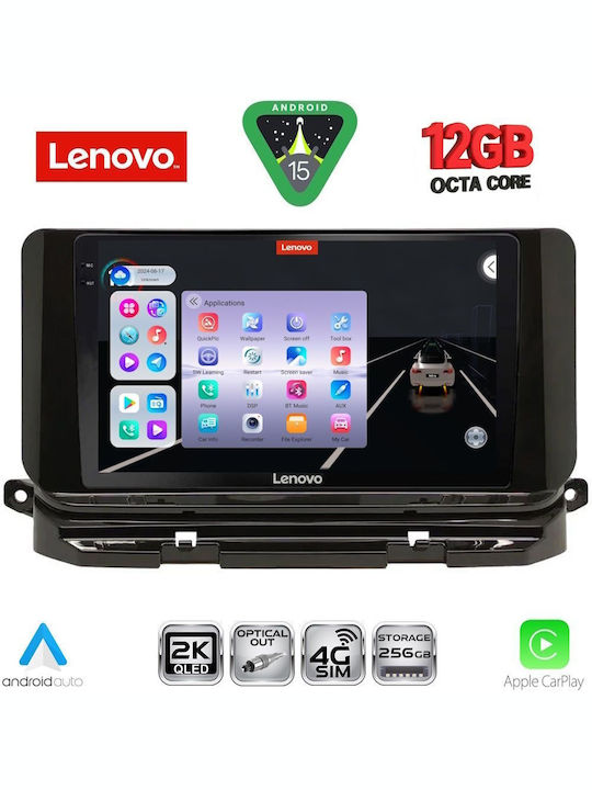 Lenovo Car Audio System for Skoda Octavia 2021 with Clima (Bluetooth/USB/WiFi/GPS/Apple CarPlay/Android Auto) with 10" Touch Screen