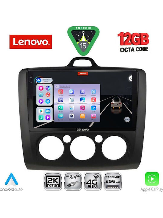 Lenovo Car Audio System for Ford Focus 2005-2012 with A/C Bluetooth USB WiFi GPS Apple CarPlay Android Auto with 9" Touch Screen