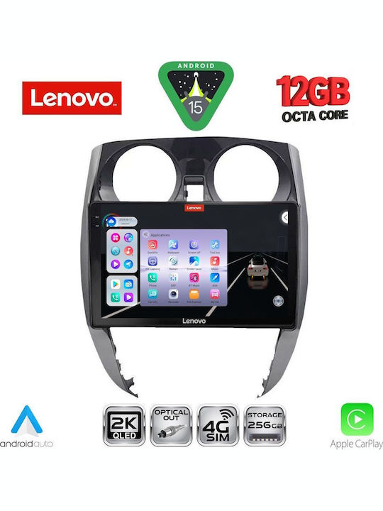 Lenovo Car Audio System for Nissan Note 2012-2020 (Bluetooth/USB/WiFi/GPS/Apple CarPlay/Android Auto) with 10" Touch Screen