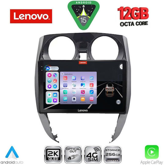 Lenovo Car Audio System for Nissan Note 2012-2020 (Bluetooth/USB/WiFi/GPS/Apple CarPlay/Android Auto) with 10" Touch Screen