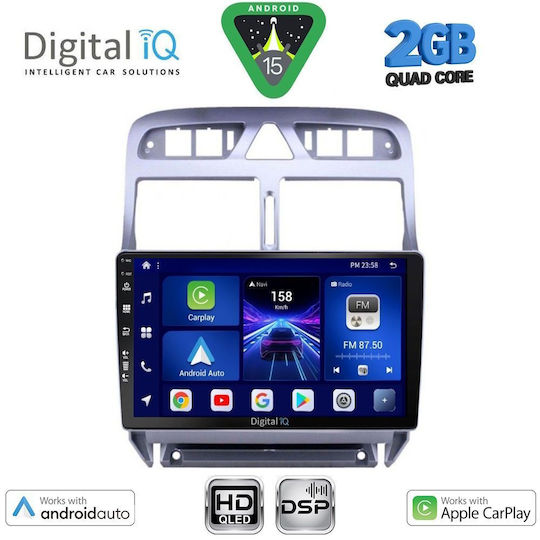 Digital IQ Car Audio System for Peugeot 307 2001-2008 Bluetooth USB WiFi GPS Apple CarPlay Android Auto with 9" Touch Screen