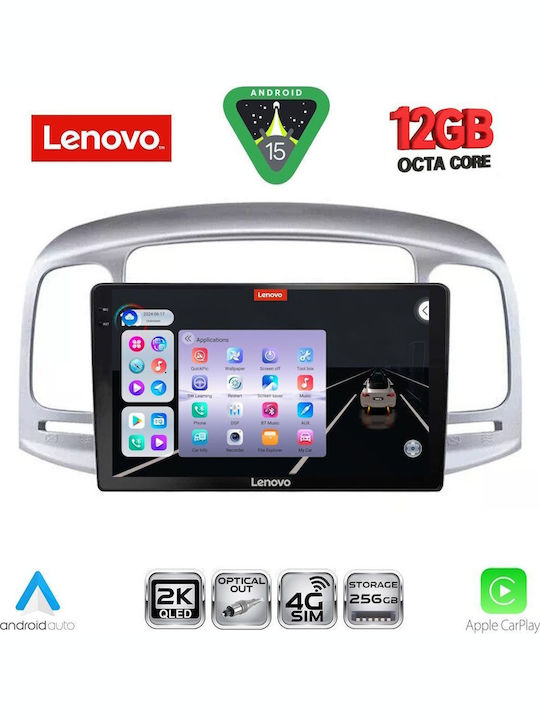 Lenovo Car Audio System for Hyundai Accent 2005-2012 Bluetooth USB WiFi GPS Apple CarPlay Android Auto with 9" Touch Screen