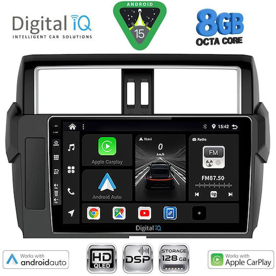 Digital IQ Car Audio System for Toyota Prado 2014-2017 (Bluetooth/USB/WiFi/GPS/Apple CarPlay/Android Auto) with 10" Touch Screen
