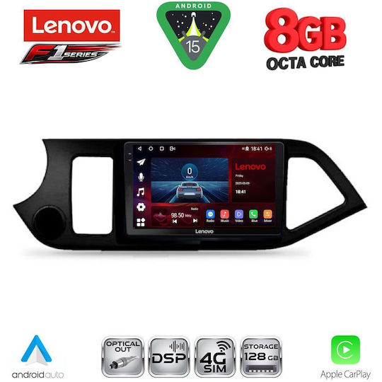 Lenovo Car Audio System for Kia Picanto 2011-2017 (Bluetooth/USB/WiFi/GPS/Apple CarPlay/Android Auto) with 9" Touch Screen