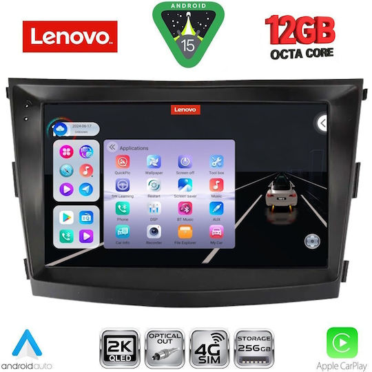 Lenovo Car Audio System for SsangYong Tivoli 2016-2024 Bluetooth USB Wi-Fi GPS Apple CarPlay Android Auto with 9-Inch Touch Screen LENOVO SSZ 12658 CPA