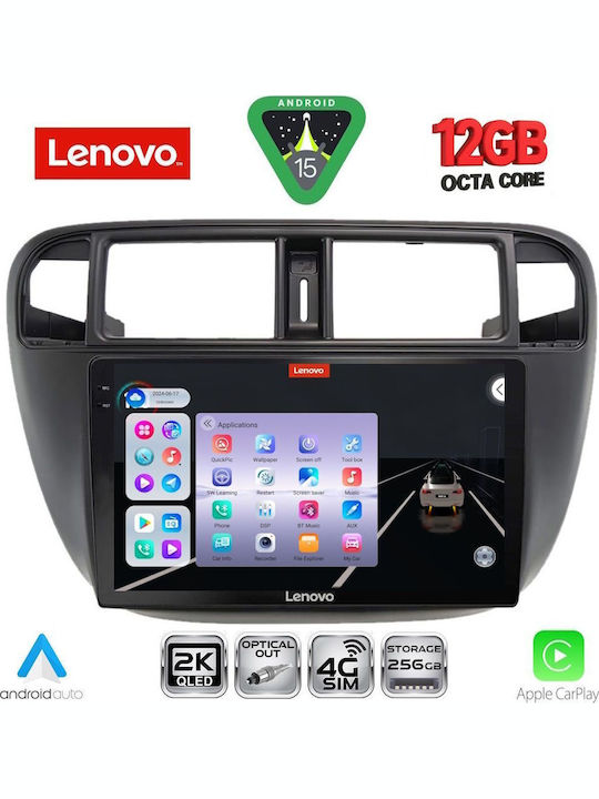 Lenovo Car Audio System for Honda Civic 1995-2001 with A/C Bluetooth USB WiFi GPS Apple CarPlay Android Auto with 9" Touch Screen