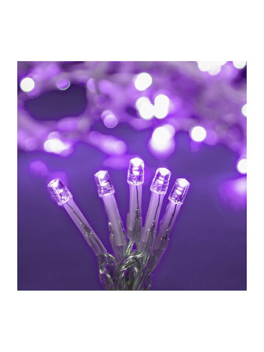 Luminite LED 1.9m Violet cu Baterie în Șir