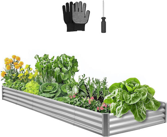Vevor Planter Box Metalic Galvanizat 360x120x30 cm