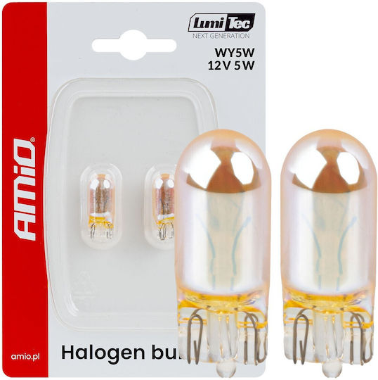 AMiO Car Lamps WY5W / W2.1X9.5D / W5W Halogen Orange 12V 5W 2pcs