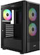 Gamdias Aura GC6 aRGB Gaming Midi Tower Computer Case with Side Window Black
