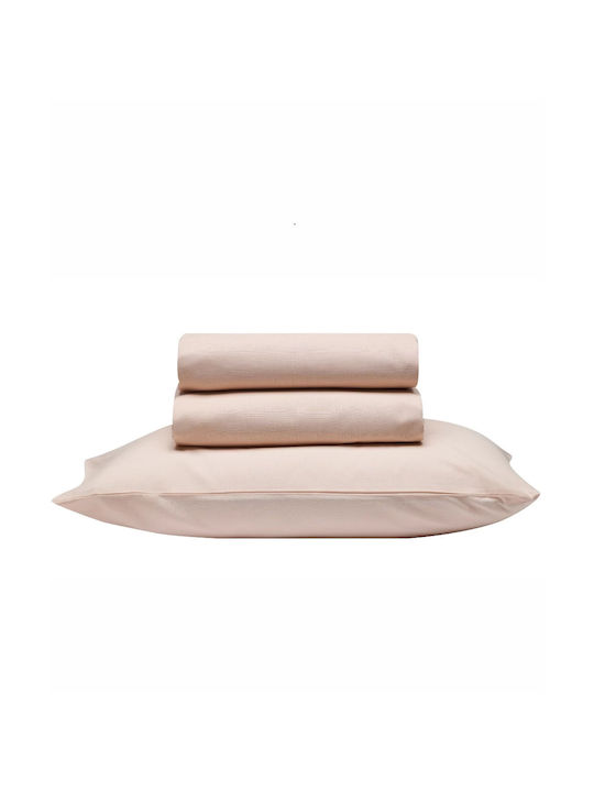 Kentia Set Baby Sheets Crib Cotton Essential Pink 170x120cm 3pcs