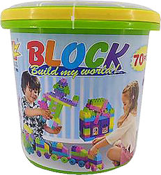 Kübel 70 Bauklötze Ø23,5x24cm ToyMarkt 95462 Stück 75-442