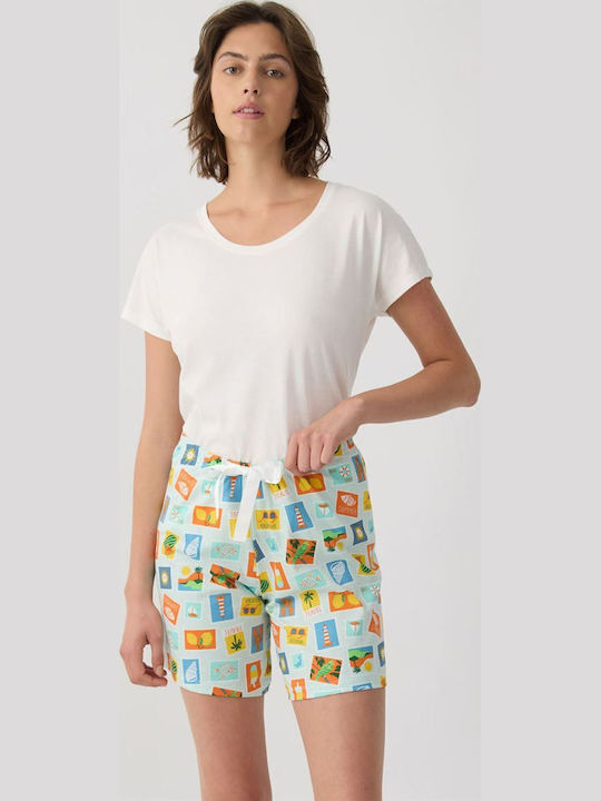 Minerva Sommer Damen Schlafanzug Kurze Hosen Cart Postal