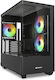 Sharkoon SHARK CM100 Gaming Micro Tower Κουτί Υπολογιστή με Πλαϊνό Παράθυρο και ARGB Φωτισμό Μαύρο