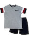 Ogham Sommer Herrenpyjama Grau/navny