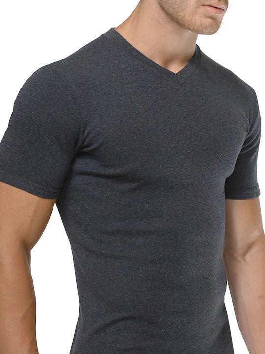 Helios Men's Short Sleeve Undershirt in Gray Color
