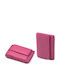 Kleines Leder Damenbrieftasche Fuchsie